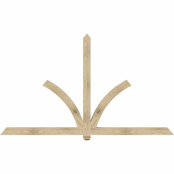 Ekena Millwork Redmond Rough Sawn Timber Gable Bracket, Douglas Fir, 96"W x 56"H x 4"D x 4"F, 14/12 Pitch GBW096X56X0404RED00RDF - main